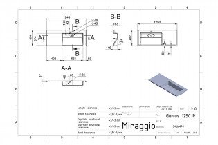 Miraggio - Nadgradni umivaonik Genius 1250