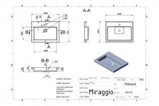Miraggio - Nadgradni umivaonik Midland