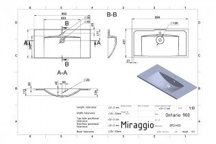 Miraggio - Nadgradni umivaonik Ontario 900
