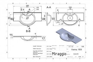 Miraggio - Nadgradni umivaonik Viena 1050