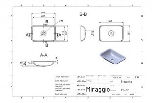 Miraggio - Nadgradni umivaonik Elmonte