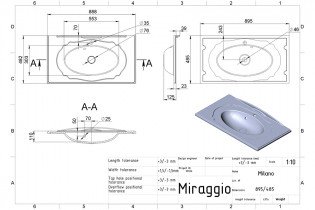 Miraggio - Nadgradni umivaonik Milano