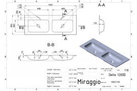 Miraggio - Umivaonik Della 1200 dvostruki