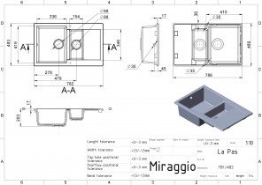 Miraggio - Kuhinjski sudoper LaPas - sivi