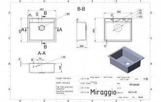 Miraggio - Kuhinjski sudoper Orlando - bijeli