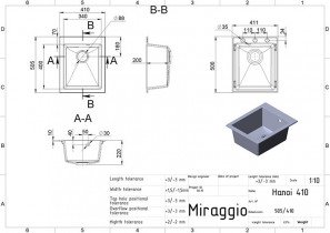 Miraggio - Kuhinjski sudoper Hanoj 410 - beige