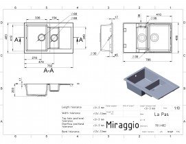 Miraggio - Kuhinjski sudoper LaPas - crni
