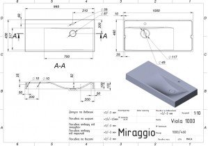 Miraggio - Umivaonik Viola 100 