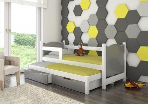 ADRK Furniture - Krevet Campos 75x180 cm s dodatnim ležajem - bijela