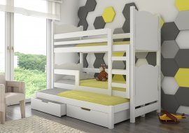 ADRK Furniture - Krevet Leticia 75x180 cm s dodatnim ležajem - bijela
