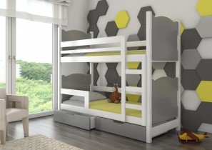 ADRK Furniture - Krevet na kat Maraba 75x180 cm - bijela