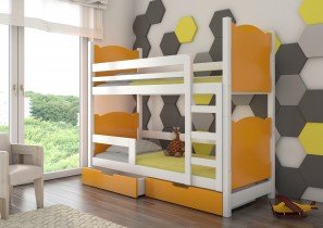 ADRK Furniture - Krevet na kat Maraba 75x180 cm - bijela