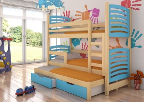ADRK Furniture - Krevet na kat Soria 75x180 cm s dodatnim ležajem - borovina