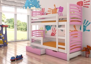 ADRK Furniture - Krevet na kat Osuna 75x180 cm - bijela