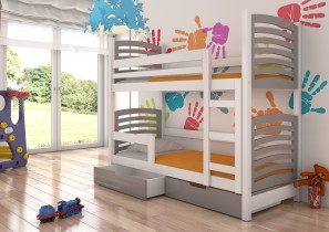 ADRK Furniture - Krevet na kat Osuna 75x180 cm - bijela