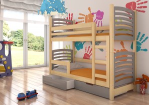 ADRK Furniture - Krevet na kat Osuna 75x180 cm - bor