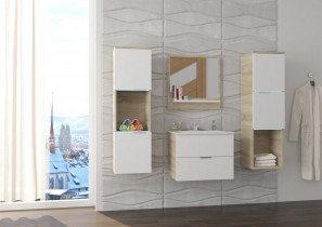 Set 2 - visoki Sjaj Bijela in sonoma hrast