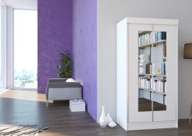 ADRK Furniture - Ormar s kliznim vratima Boston mat bijela ili hrast sonoma 100x200x62 cm
