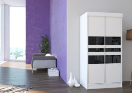 ADRK Furniture - Ormar s kliznim vratima California mat bijela ili hrast sonoma 100x200x62 cm