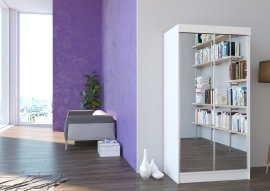 ADRK Furniture - Ormar s kliznim vratima Luiziana mat bijela ili hrast sonoma - 100 cm