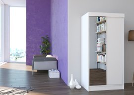 ADRK Furniture - Ormar s kliznim vratima Nevada mat bijela ili hrast sonoma - 100 cm