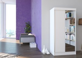 ADRK Furniture - Ormar s kliznim vratima Oslo mat bijela ili hrast sonoma - 100 cm