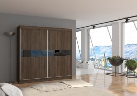 ADRK Furniture - Ormar s kliznim vratima Malibu pepeljasta - 200 cm