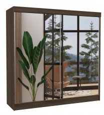 ADRK Furniture - Ormar s kliznim vratima Laguna pepeljasta - 200 cm