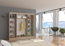 ADRK Furniture - Ormar s kliznim vratima Laguna mat bijela ili hrast sonoma - 200 cm