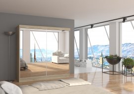 ADRK Furniture - Ormar s kliznim vratima Laguna mat bijela ili hrast sonoma - 200 cm