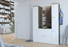ADRK Furniture - Hodnik Sedona pepeljasta siva i mat bijela