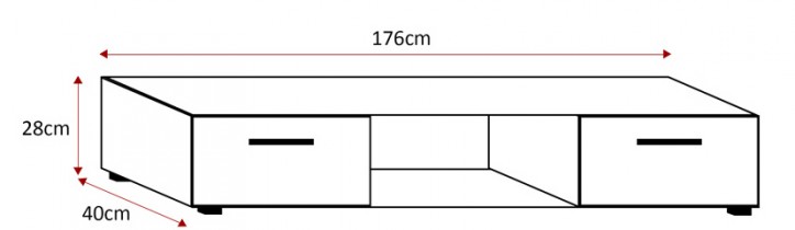 ADRK Furniture - TV element Sella visoki sjaj u različitim bojama