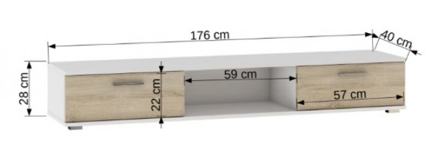 ADRK Furniture - TV element Sella visoki sjaj u različitim bojama