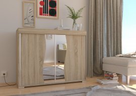 ADRK Furniture - Regal Aron s kliznim vratima, hrast sonoma ili mat bijela barva