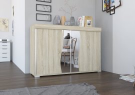 ADRK Furniture - Regal Pento s kliznim vratima hrast sonoma