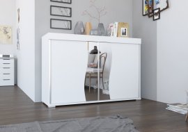 ADRK Furniture - Komoda Pento s kliznim vratima mat bijela