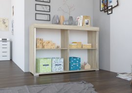 ADRK Furniture - Regal Capitio s kliznim vratima, hrast sonoma ili mat bijela 