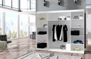 ADRK Furniture - Ormar s kliznim vratima Salto - 250 cm - bijela