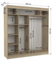 ADRK Furniture - Ormar s kliznim vratima Balton - 200 cm
