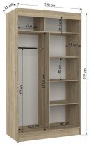 ADRK Furniture - Ormar s kliznim vratima Karen - 120 cm