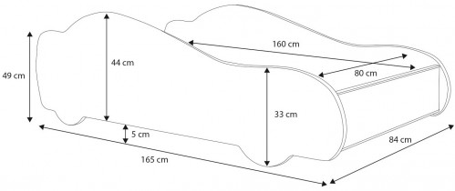 ADRK Furniture - Dječji krevet Batcar - 80x160 cm