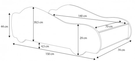 ADRK Furniture - Dječji krevet Speed - 70x140 cm