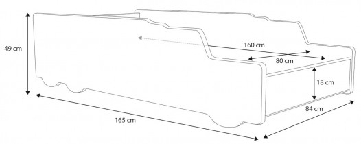 ADRK Furniture - Dječji krevet Rocket - 80x160 cm
