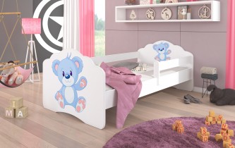 ADRK Furniture - Dječji krevet Casimo s ogradom i motivom - 70x140 cm