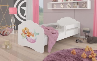 ADRK Furniture - Dječji krevet Casimo s ogradom i motivom - 70x140 cm