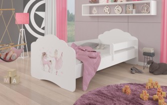 ADRK Furniture - Dječji krevet Casimo s ogradom i motivom - 70x140 cm