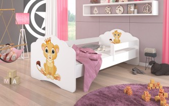 ADRK Furniture - Dječji krevet Casimo s ogradom i motivom - 70x140 cm