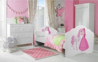 ADRK Furniture - Dječji krevet Casimo s ogradom i motivom - 70x140 cm