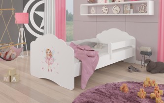 ADRK Furniture - Dječji krevet Casimo s ogradom i motivom - 70x140 cm