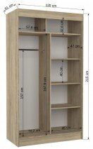 ADRK Furniture - Ormar s kliznim vratima Toura - 120 cm